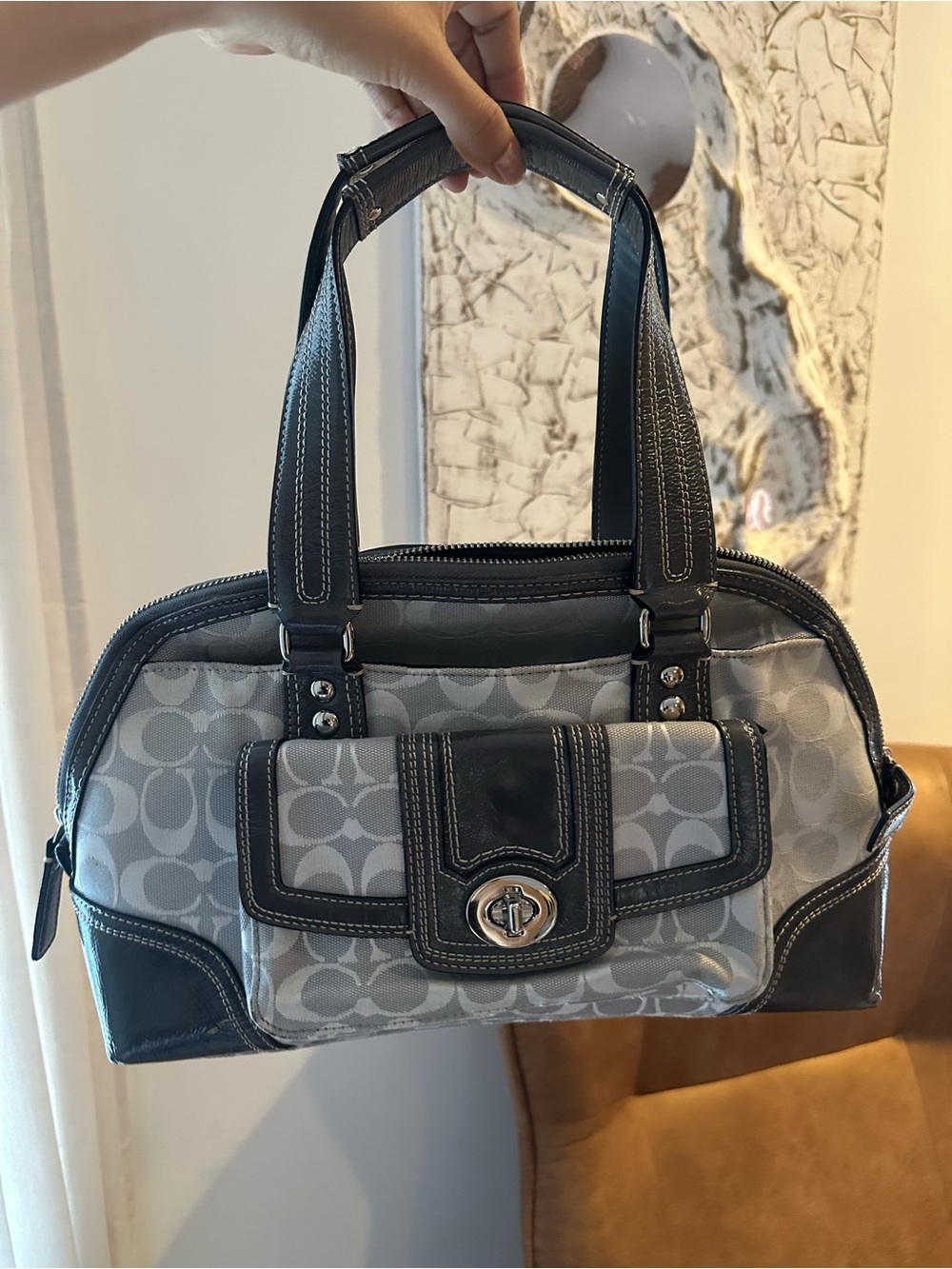 Gray Coach Bag